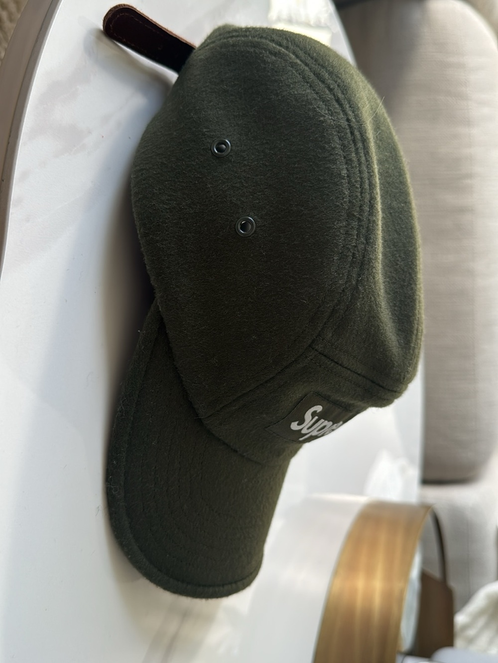 Supreme Olive Green Wool Camp Cap - Picture 4 of 6